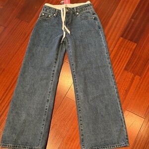 Edikted Blue Wide Leg Jeans